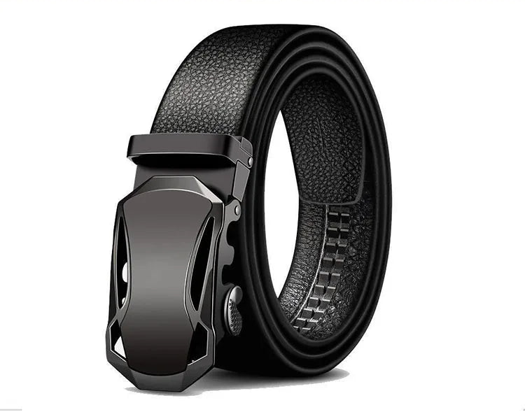 Elynico Men's Automatic Buckle Belt – Genuine Leather, High-Quality Casual Strap
