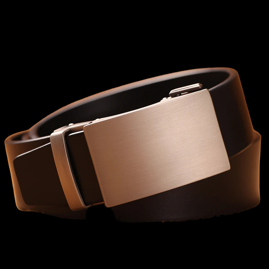 Elynico Formal Men’s Leather Belt – Genuine Cowhide with Automatic Buckle