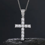 Elynico S925 Iced Out Cross Pendant – Unisex Gold & Silver Edition