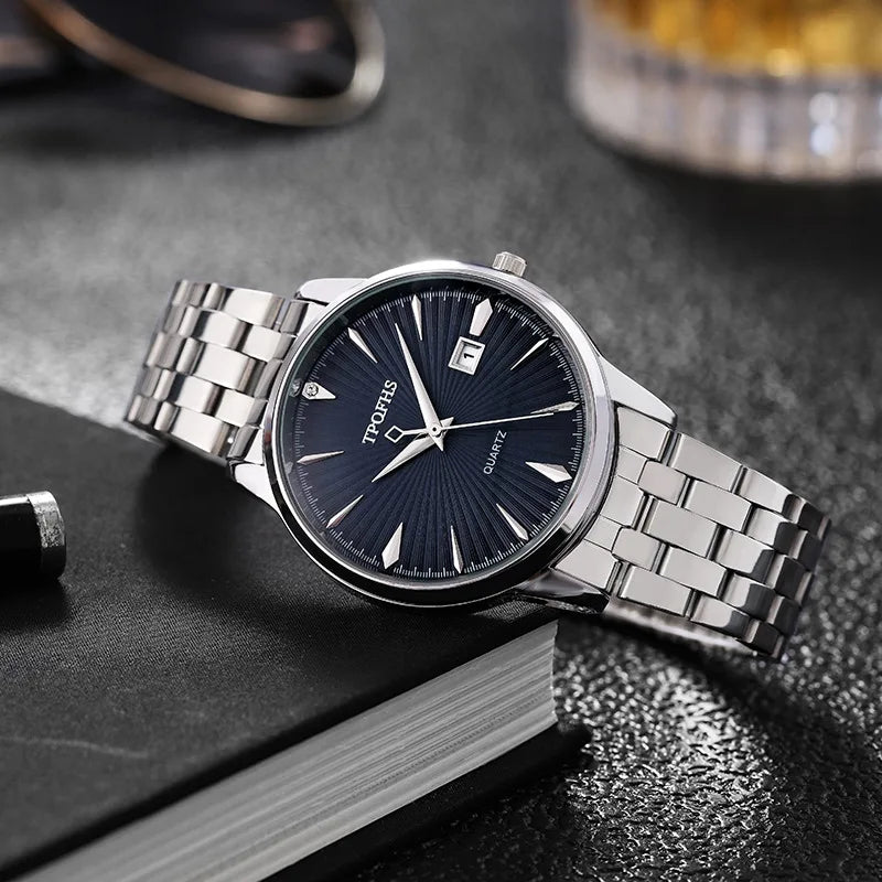 Elynico™ Luxury Diamond Quartz Watch – Steel Edition