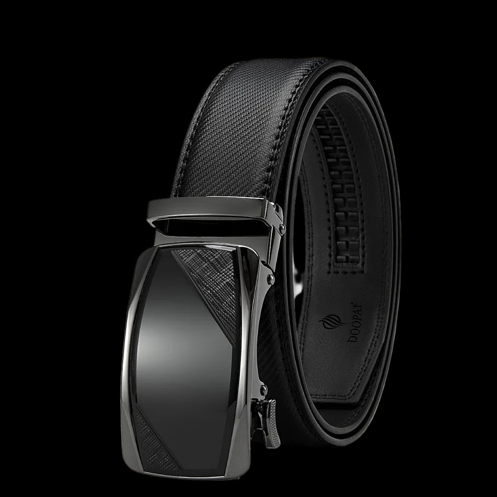 Elynico Men’s Business Leather Belt – Elegant Automatic Alloy Buckle