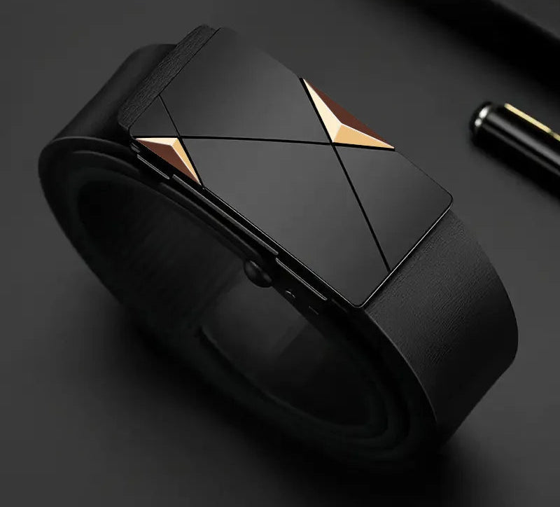 Elynico Auto-Lock Leather Belt — Minimalist Look, Maximum Comfort