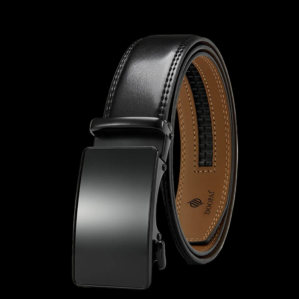 Elynico Men’s Business Leather Belt – Elegant Automatic Alloy Buckle