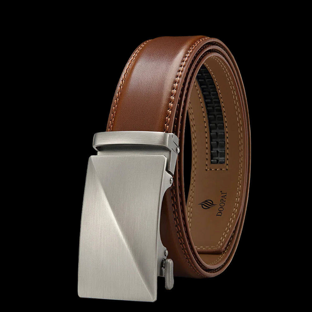 Elynico Men’s Business Leather Belt – Elegant Automatic Alloy Buckle