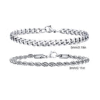 Elynico 2PCS Men's Chain Set – Premium Twist Rope & Cuban Link Designs