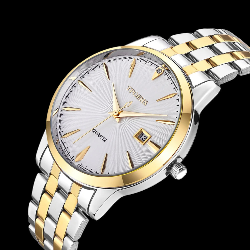 Elynico™ Luxury Diamond Quartz Watch – Steel Edition