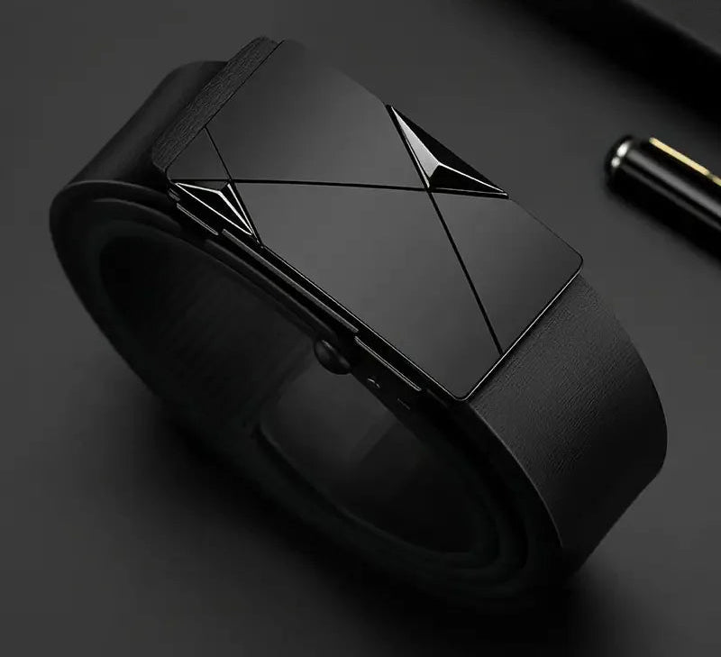 Elynico Auto-Lock Leather Belt — Minimalist Look, Maximum Comfort
