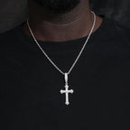 Elynico S925 Iced Out Cross Pendant – Unisex Gold & Silver Edition