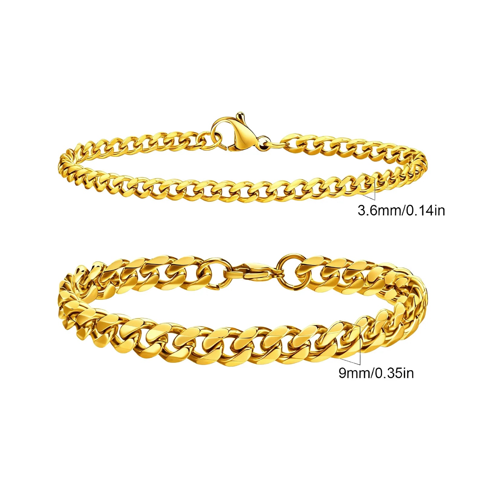 Elynico 2PCS Men's Chain Set – Premium Twist Rope & Cuban Link Designs