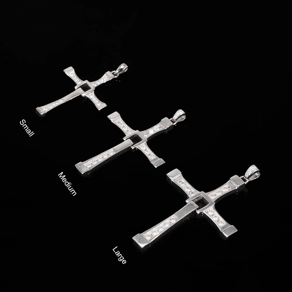 Elynico Fast & Furious Zircon Cross Necklace