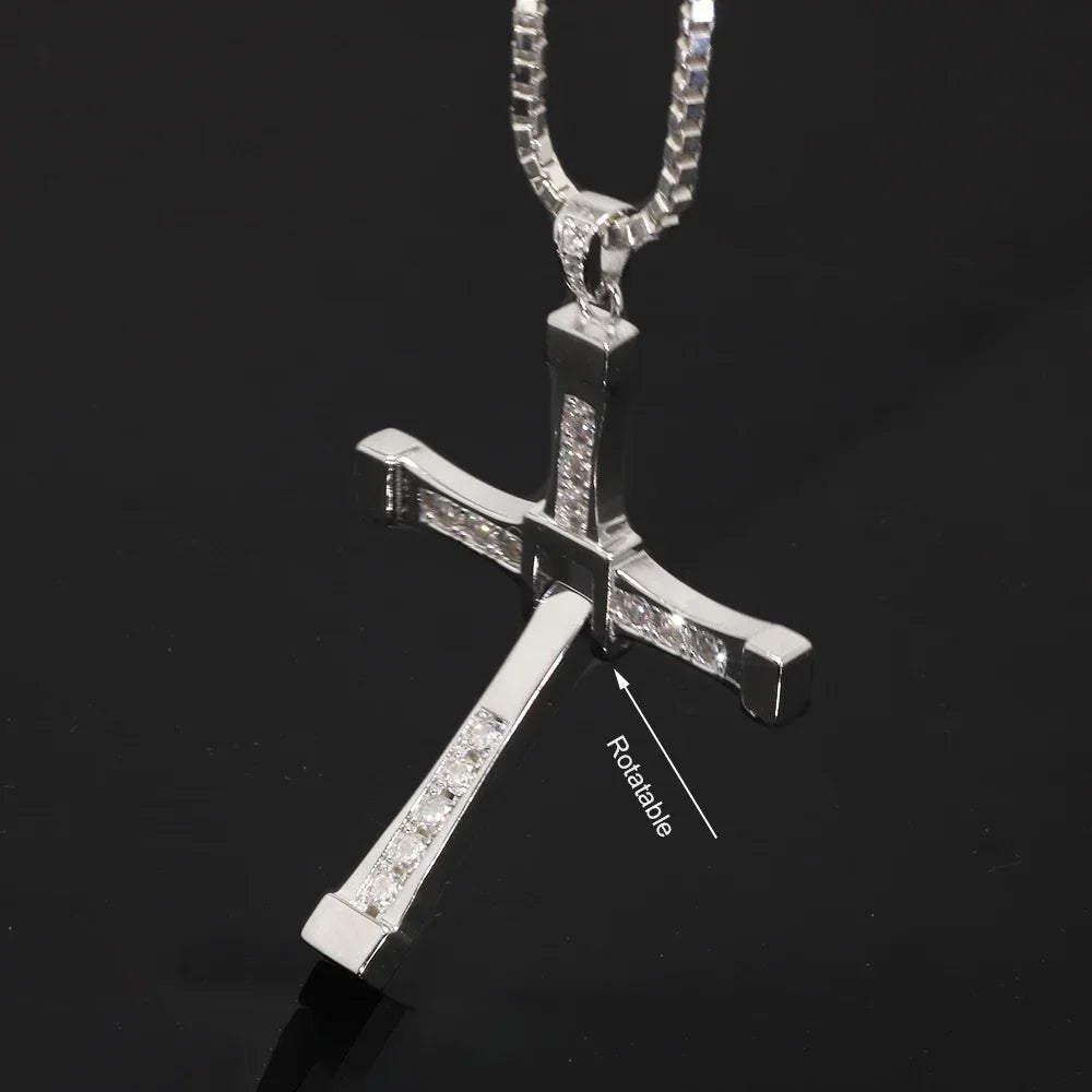 Elynico Fast & Furious Zircon Cross Necklace