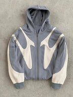 Moletom Elynico Patch Y2K – Zíper, Oversized, Retro Hip-Hop Gótico, Unissex