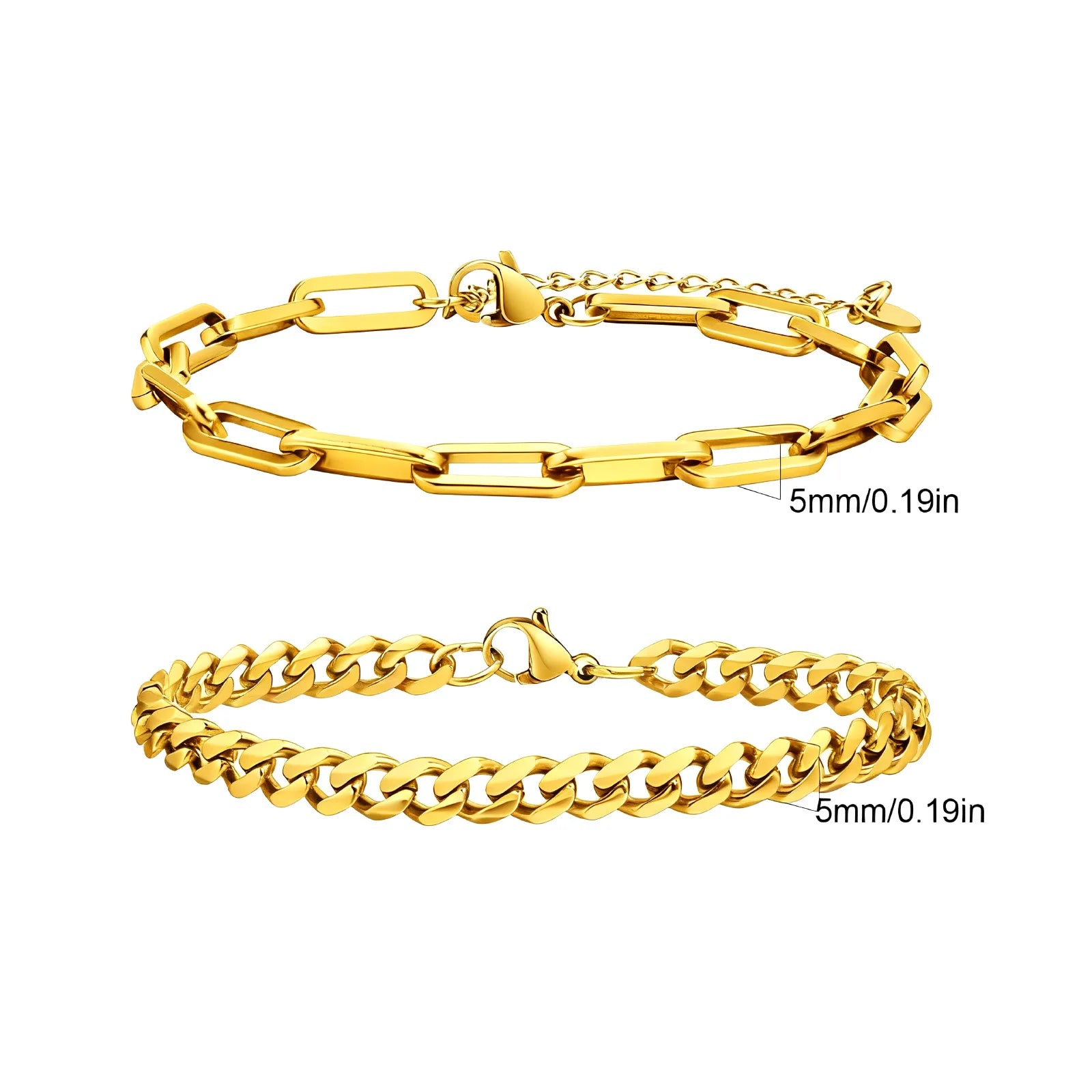 Elynico 2PCS Men's Chain Set – Premium Twist Rope & Cuban Link Designs