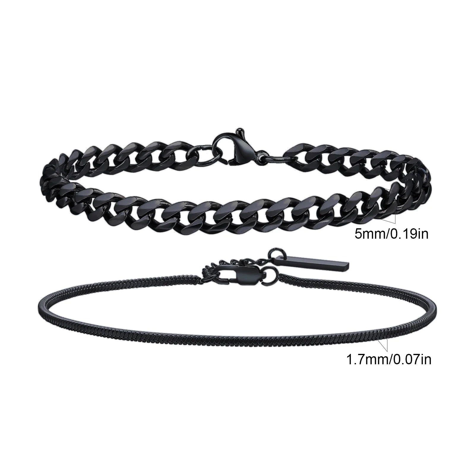 Elynico 2PCS Men's Chain Set – Premium Twist Rope & Cuban Link Designs