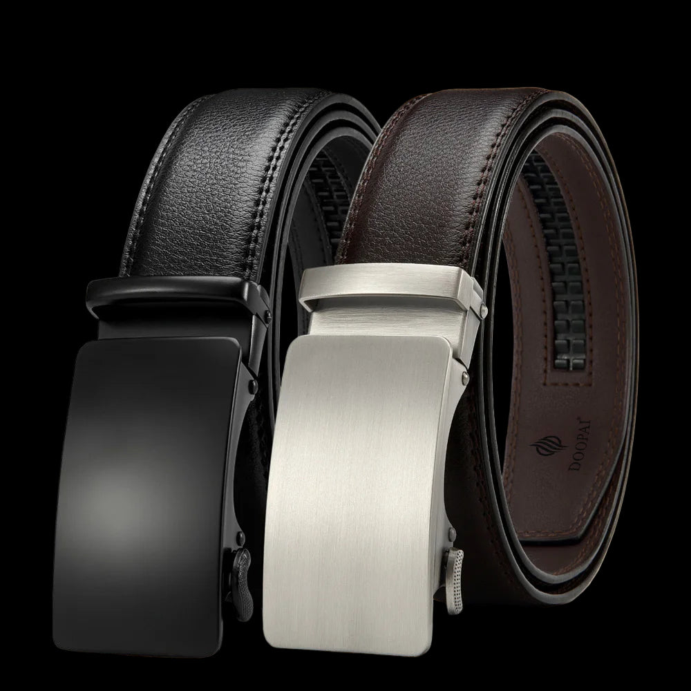 Elynico Men’s Business Leather Belt – Elegant Automatic Alloy Buckle