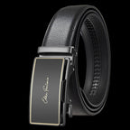 Elynico Men’s Classic Leather Belt – Designer Style with Alloy Auto Buckle