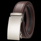Elynico Men's Casual Leather Belt – Automatic Buckle, Adjustable Fit