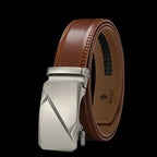 Elynico Men’s Business Leather Belt – Elegant Automatic Alloy Buckle